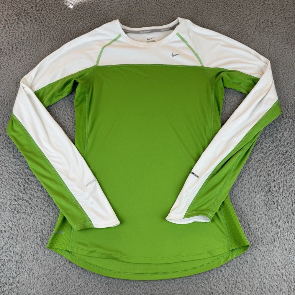 Nike Dri-fit Miller Nike Running Long Sleeve Shirt Size Small Green 405255-328